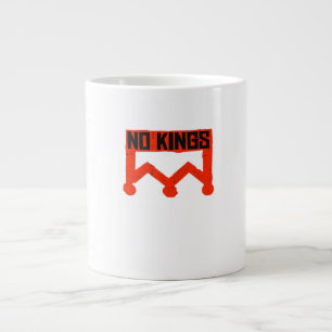 No Kings Protest Graphic Grunge Crown  American Cl Large Coffee Mug