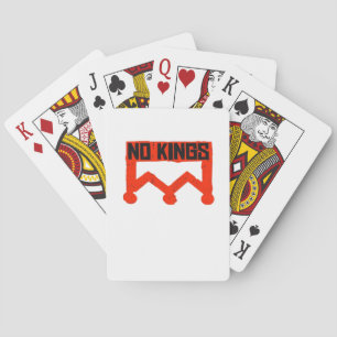 No Kings Protest Graphic Grunge Crown  American Cl Playing Cards