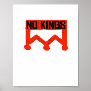 No Kings Protest Graphic Grunge Crown American Cl Poster
