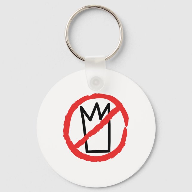 No kings protest logo, no crown red stop sign key ring (Front)