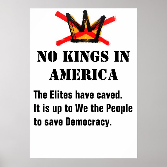 No Kings Protest poster - Ben Franklin Quote (Front)