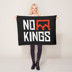 No Kings Protest Sign Fleece Blanket