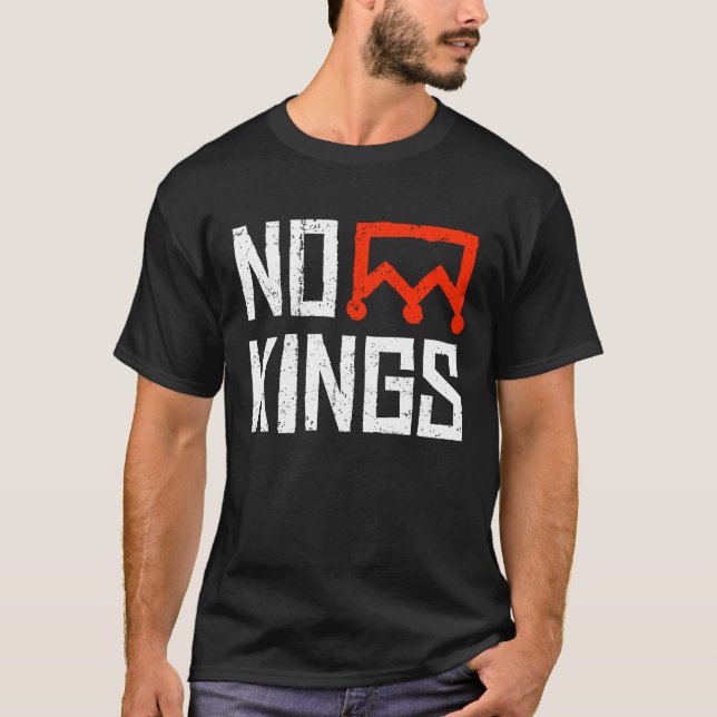 No Kings Protest Sign T-Shirt (Front)