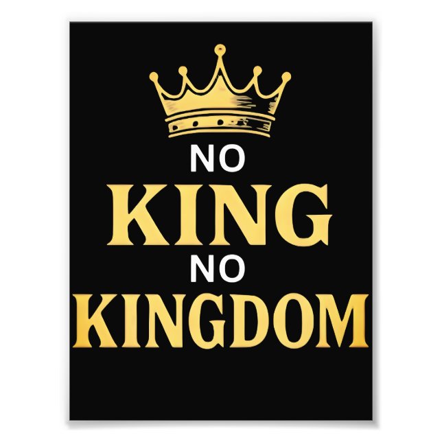 No Kings Protest Sign Vertical 2025 (Front)