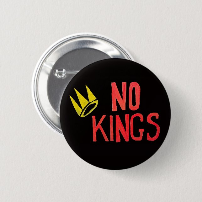 No Kings Proud to be An American Sign 6 Cm Round Badge (Front & Back)