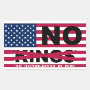 NO KINGS RECTANGULAR STICKER