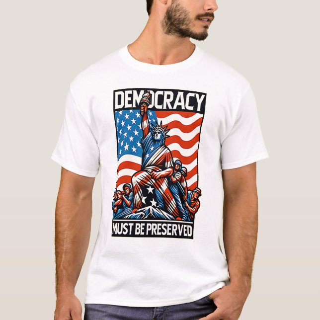 No Kings Save Democracy T-Shirt (Front)