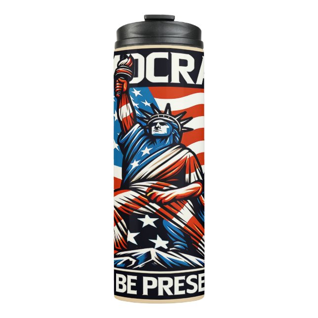 No Kings Save Democracy  Thermal Tumbler (Front)