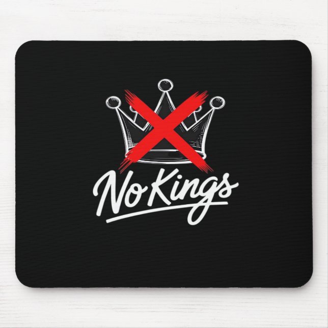 No Kings Simple Crown With Cross Artistic Design Mouse Pad (Front)