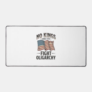 No Kings Since 1776 Fight Oligarchy Vintage Design Desk Mat