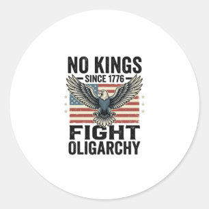 No Kings Since 1776 Patriotic Eagle Vintage Shirt  Classic Round Sticker
