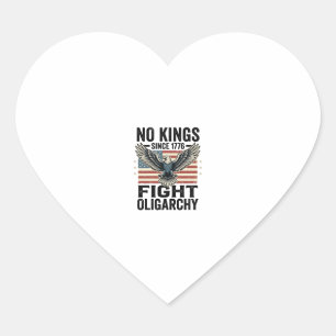No Kings Since 1776 Patriotic Eagle Vintage Shirt  Heart Sticker
