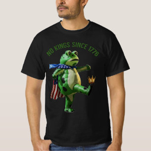 No Kings Since 1776 Portland Frog    Frog Kicking  T-Shirt