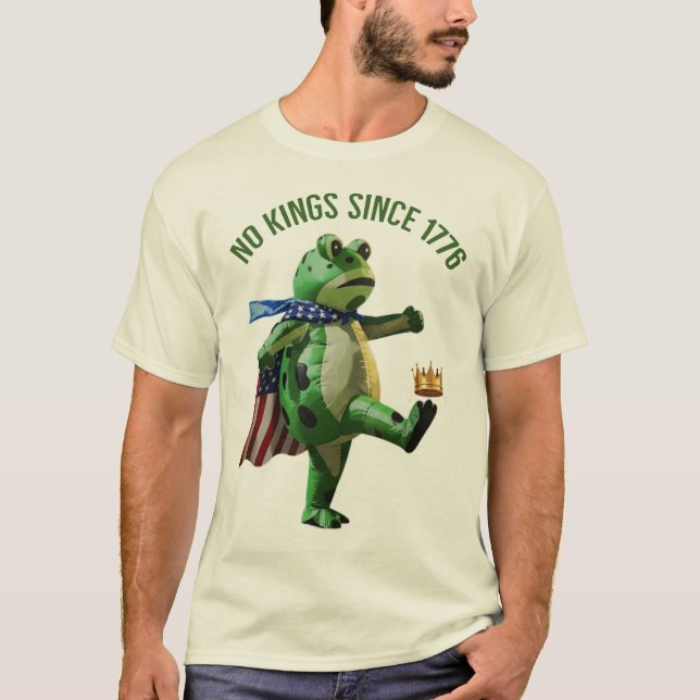 No Kings Since 1776 Portland Frog | Kicking Crown T-Shirt (Front)