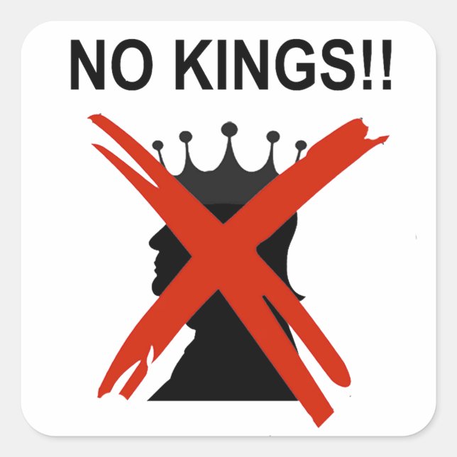 NO KINGS SQUARE STICKER (Front)