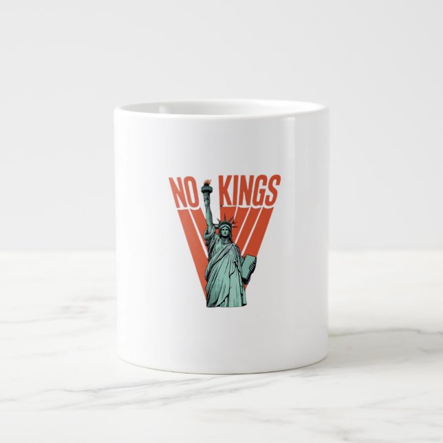 No Kings Statue Of  Protest  American Classic Large Coffee Mug (Front)