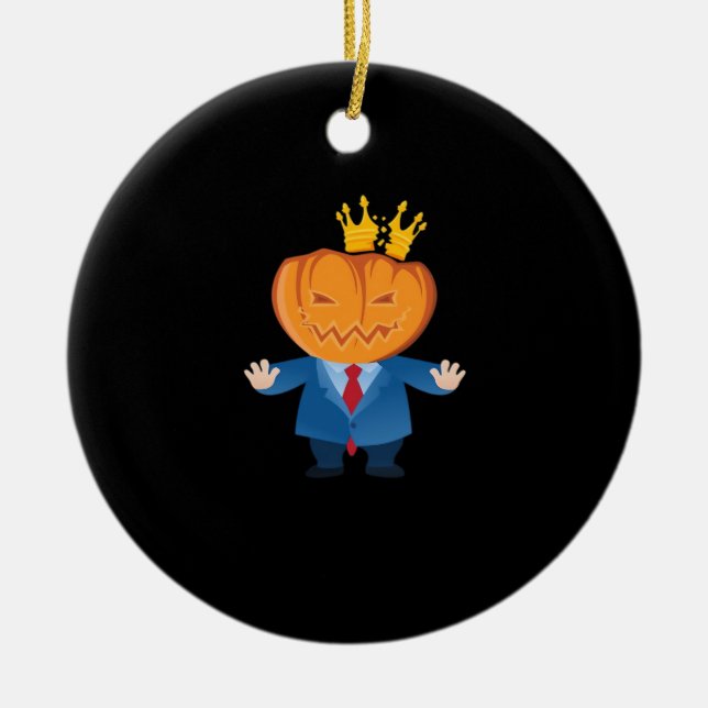 No Kings - Trumpkin Pumpkin Classic Ceramic Ornament (Front)