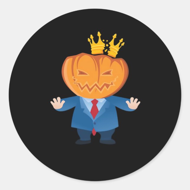 No Kings - Trumpkin Pumpkin Classic Classic Round Sticker (Front)