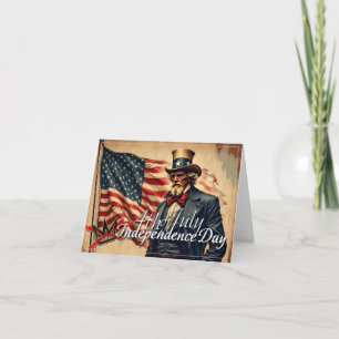 No Kings Uncle Sam Independence Day Art Thank You Card