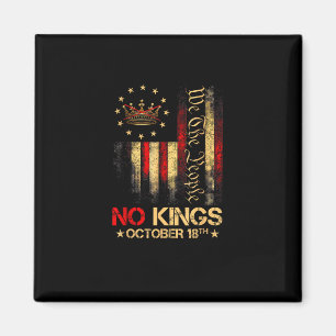 No Kings Vintage America Flag 1776 Magnet