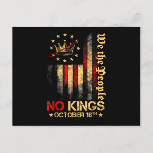 No Kings Vintage America Flag 1776 October 18 Enclosure Card