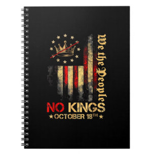 No Kings Vintage America Flag 1776 October 18 Notebook