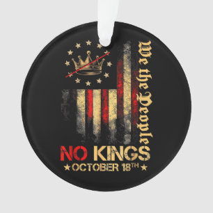 No Kings Vintage America Flag 1776 October 18 Ornament
