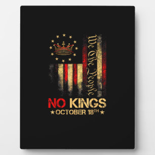 No Kings Vintage America Flag 1776 Plaque
