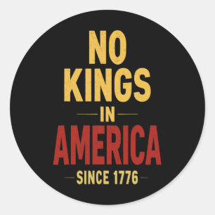 No Kings Vintage Patriotic Freedom Liberty Usa Lib Classic Round Sticker