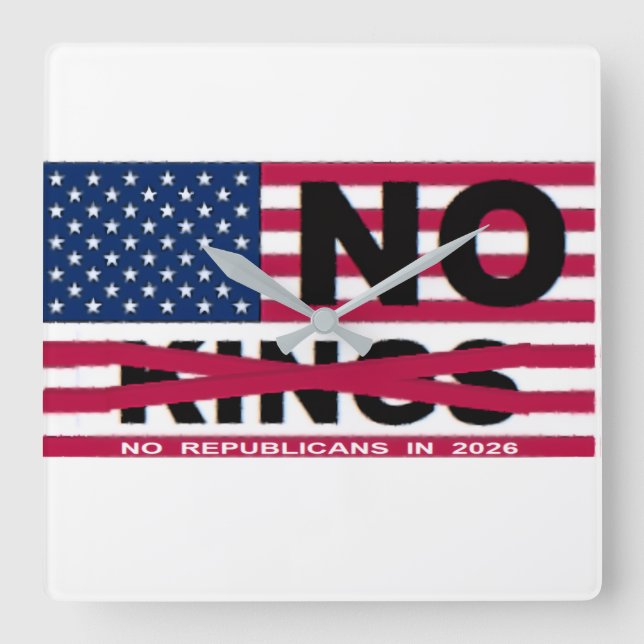 "NO kings" Wall Clock (Front)