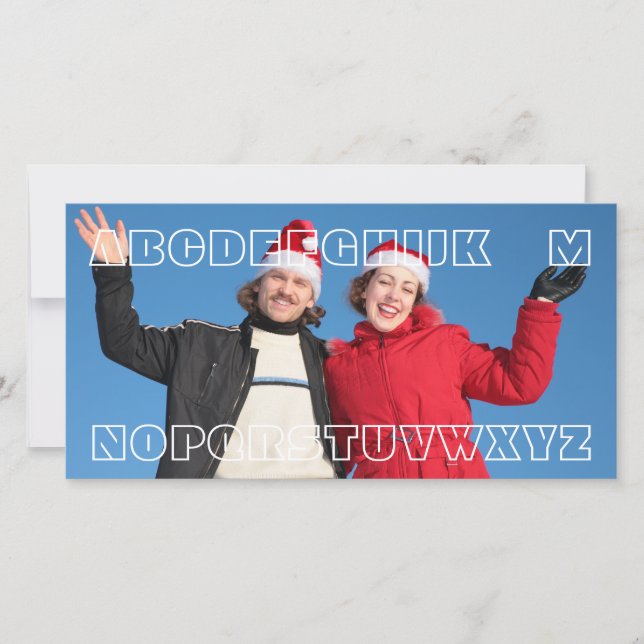 "No L" Funny Wordplay Joke Custom Christmas Card (Front)