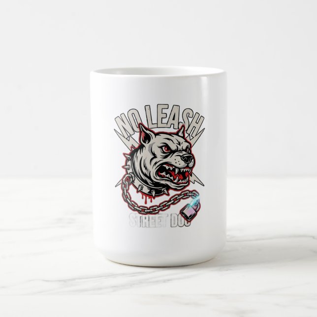 No Leash Pitbull Long Sleeve Coffee Mug (Center)