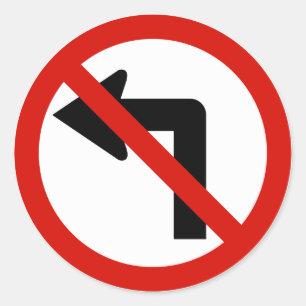 No Left Classic Round Sticker