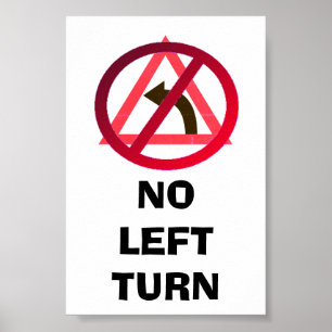 No left turn sign