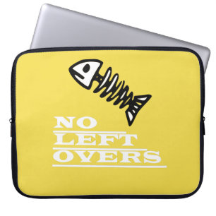 No Leftovers Fish Skeleton Laptop Sleeve