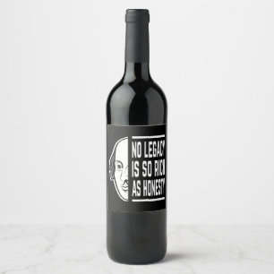 No Legacy Is So Rich Shakespeare Quote Thespian Wine Label