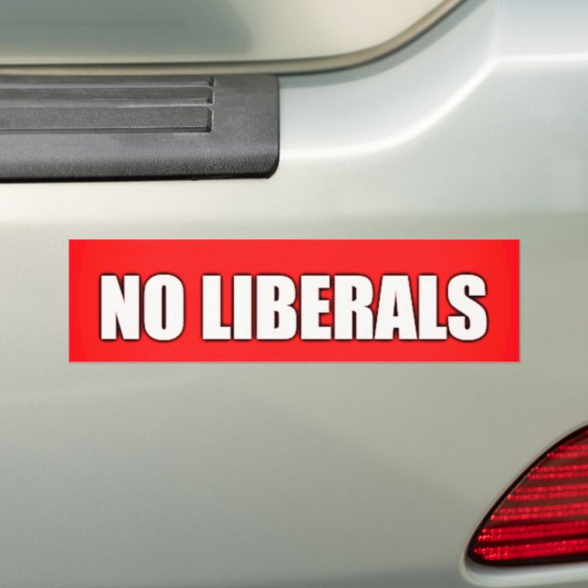 NO LIBERALS BUMPER STICKER (On Car)