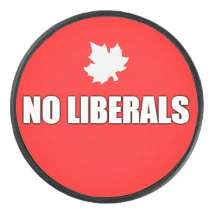 NO LIBERALS HOCKEY PUCK