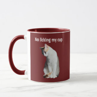 No Licking My Cup Funny Cat Mug