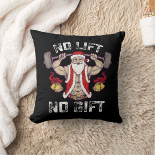No Lift No Gift Santa Gym Workout Fitness Christma Cushion