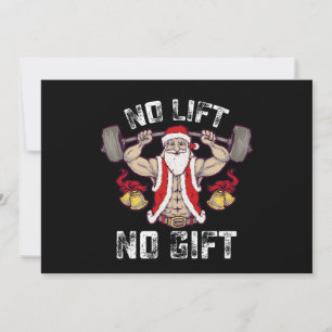 No Lift No Gift Santa Gym Workout Fitness Christma Invitation
