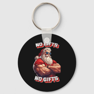 No Lifts No Bodybuilder Fitness Santa Christmas  Key Ring
