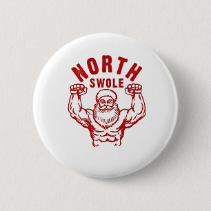 No Lifts No Gifts North Swole Washed Gym Christmas 6 Cm Round Badge