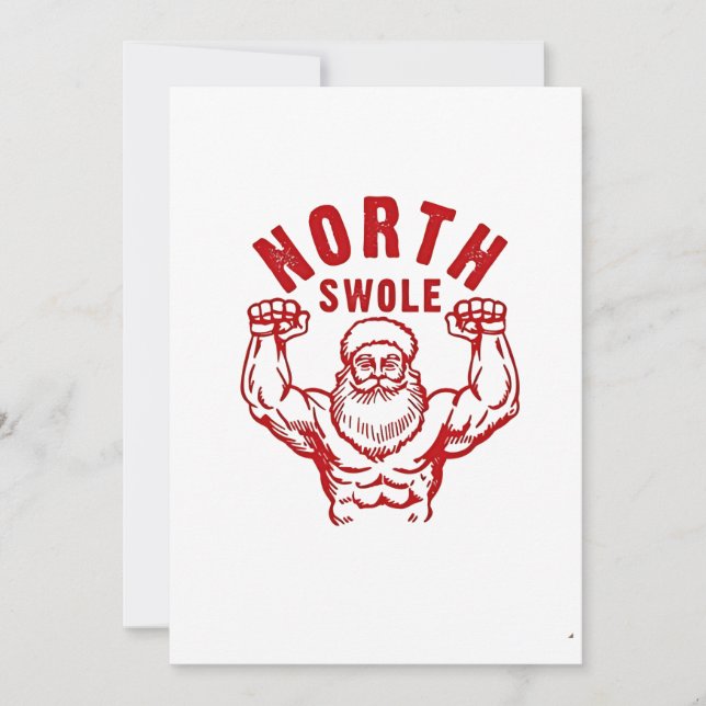 No Lifts No Gifts North Swole Washed Gym Christmas Holiday Card (Front)