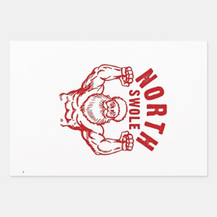No Lifts No Gifts North Swole Washed Gym Christmas Wrapping Paper Sheet