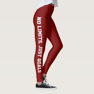 No Limits, Just Goals – Motivational Red Legging