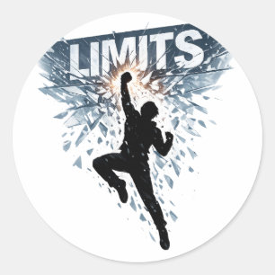 No Limits Motivation Design Classic Round Sticker