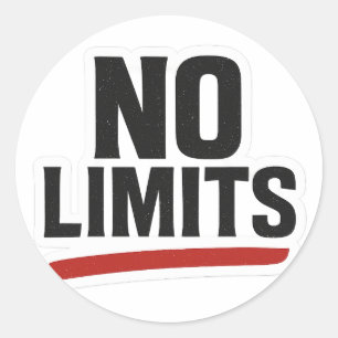 No Limits Motivational Sticker – Bold Black & Red 