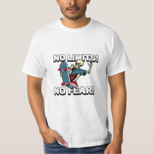 No Limits No Fear Skateboarding Skater T-Shirt