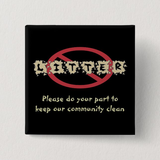 No Litter Button (Front)